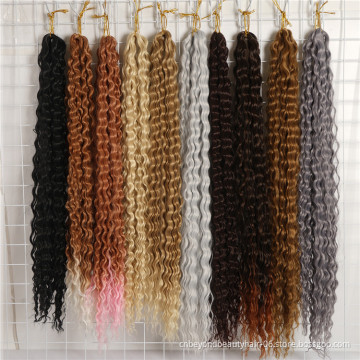 Customs Size Synthetic Curly Braiding Hair Water Wave Crochet Wavy Braiding Hair For RU